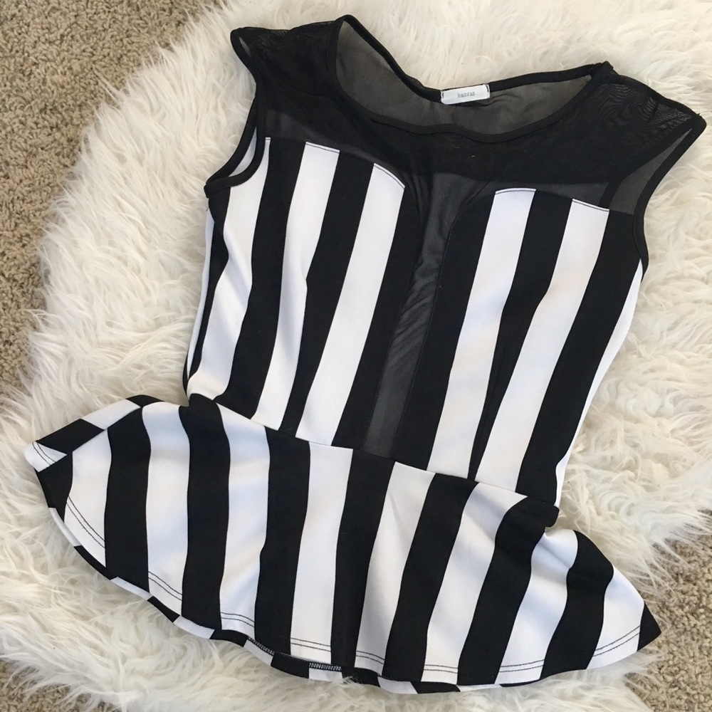 Mesh striped trendy shirt